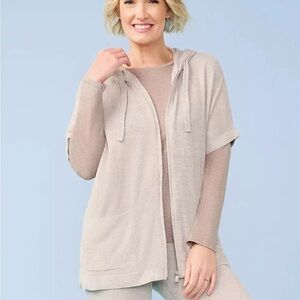 Barefoot Dreams CozyChic Ultra Lite Short Sleeve Zip Up Hoodie